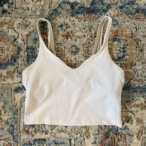 White and purple Lululemon Align Tanks